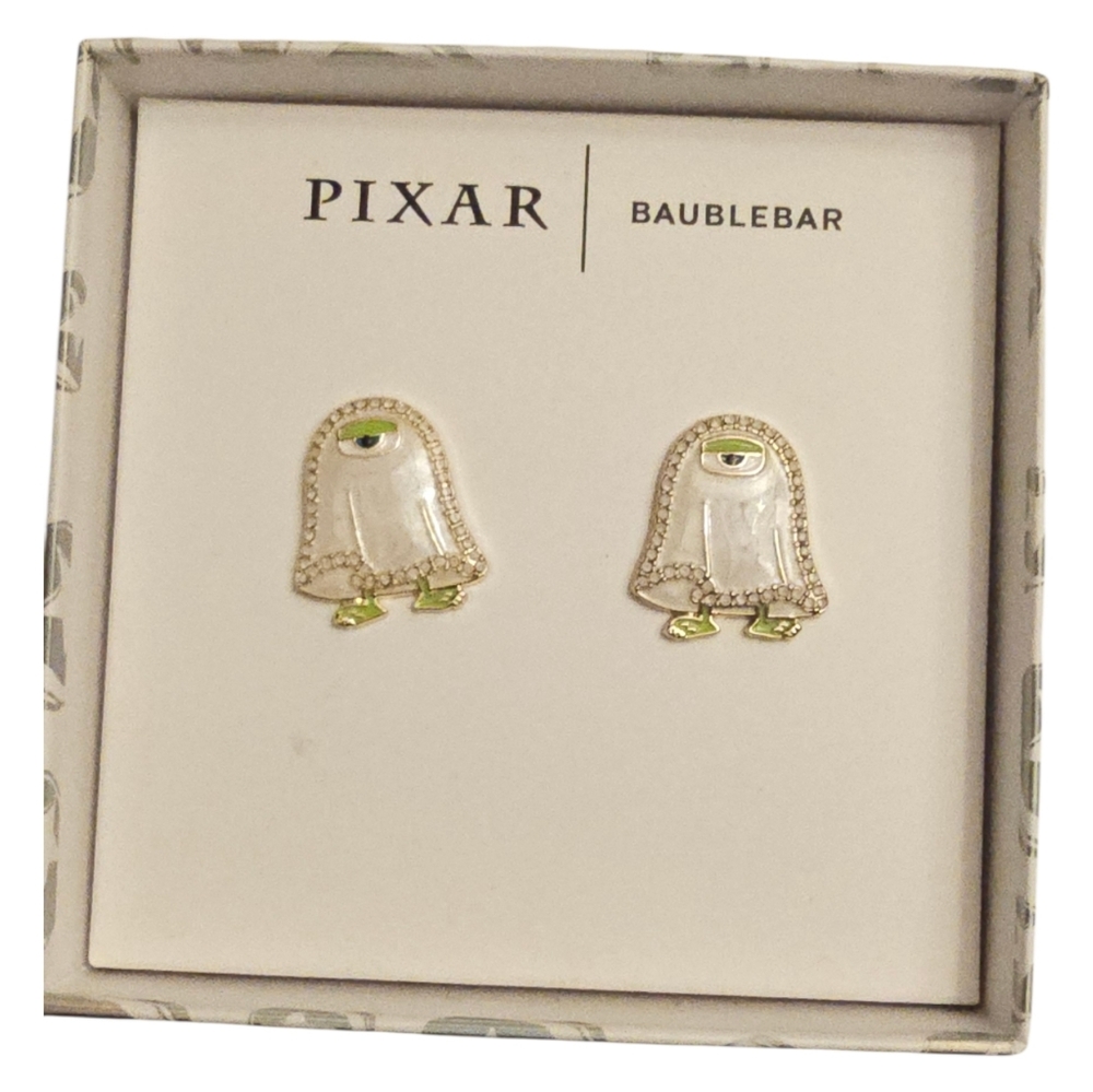 NWT Disney x BaubleBar Mike Wazowski Ghost Earrings Monsters Inc
